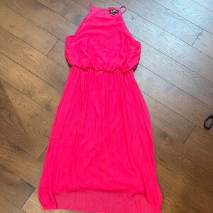 Sam Edelman Halter Spaghetti Strap Pleated Midi Dress Size Size 8 Pink